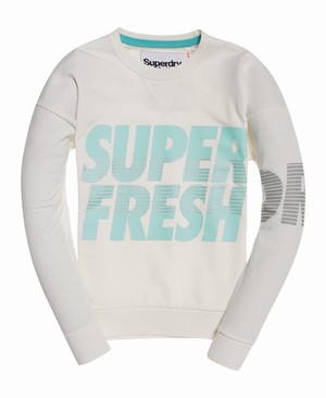 Superdry Freshness Crew Neck Női Pulóver Fehér | BYUWK1574